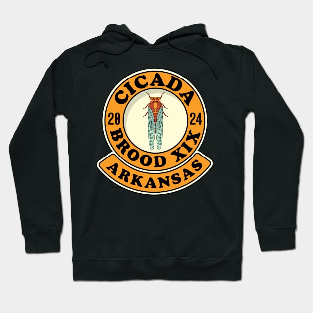 Cicada Brood XIX Arkansas Hoodie by Huhnerdieb Apparel